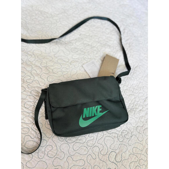 Nike Crossbody Bag in Dark Green with Green Logo 183 CU IN - Picture 1 of 5